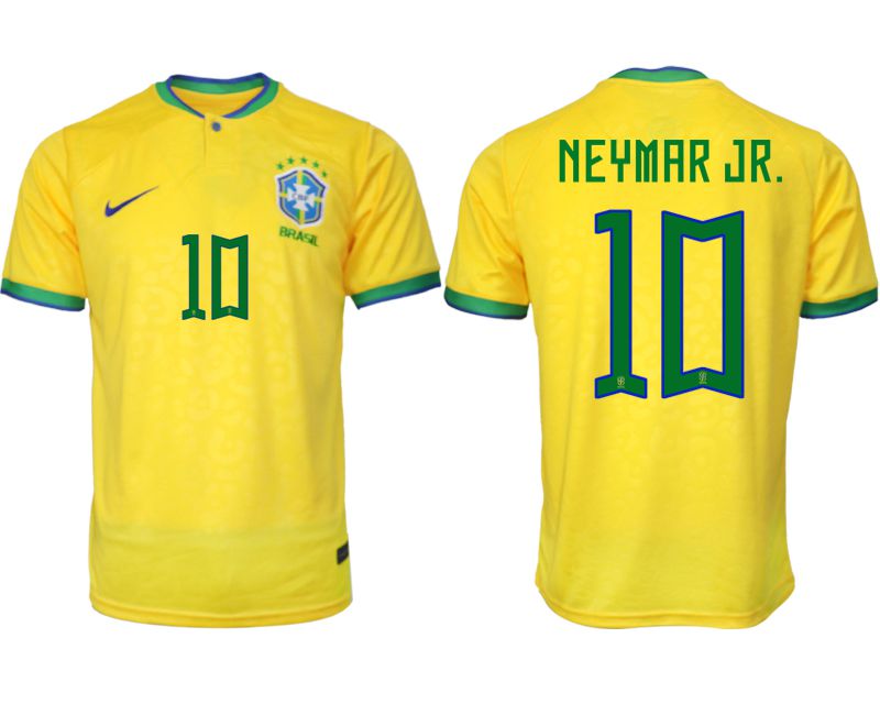 Men 2022 World Cup National Team Brazil home aaa version yellow 10 Soccer Jerseys